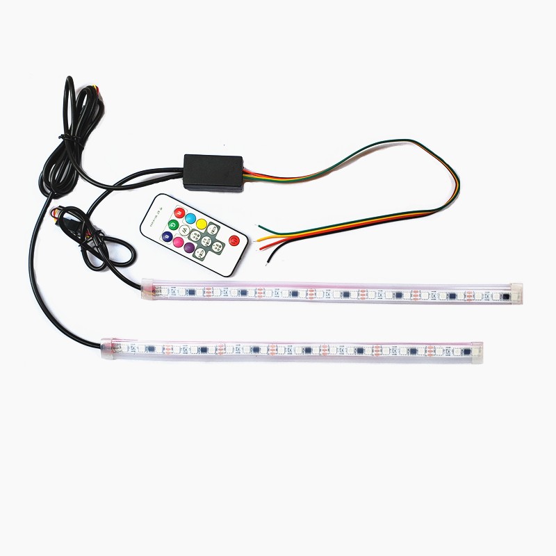 电动踏板摩托车LED装饰灯超亮防水遥控泪眼七彩爆闪跑马扫描灯条