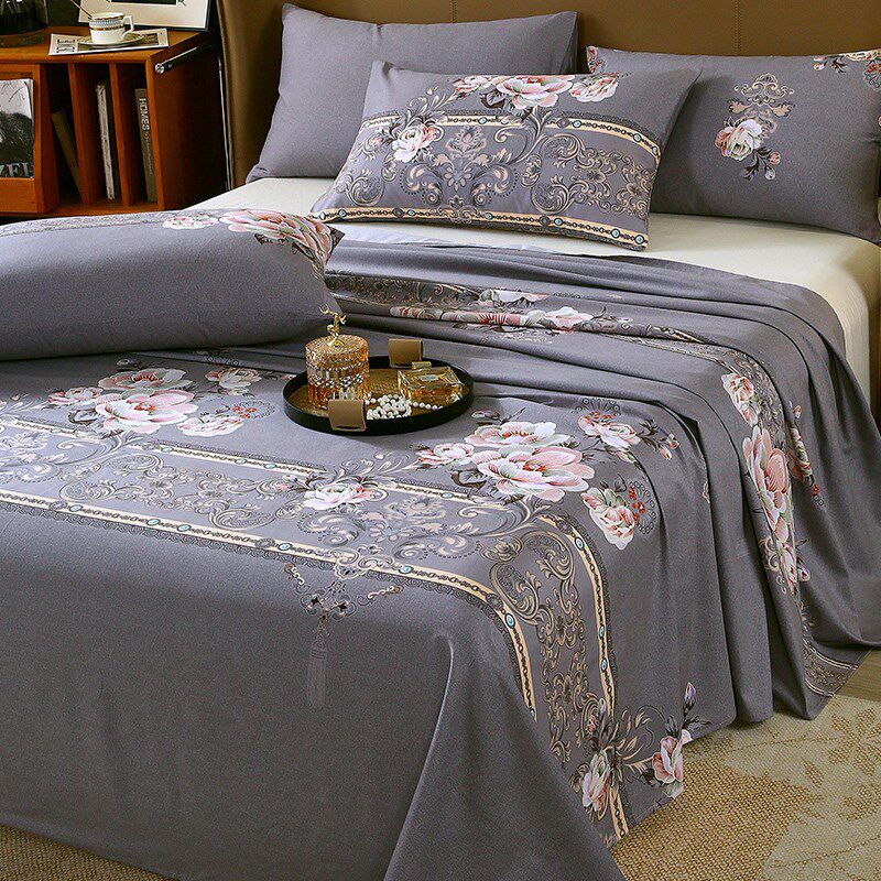 纯棉磨毛床单单件秋冬冬季100全棉被单枕套三件套2024年新款1.8米