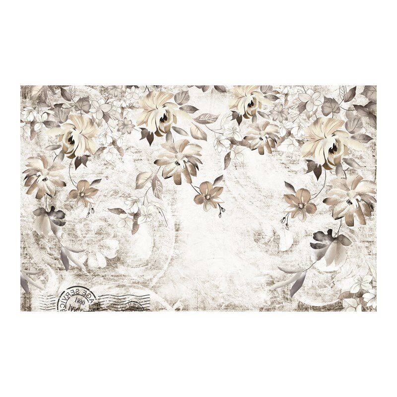 法式花卉壁纸高级感沙发背景布墙布客厅电视机背景墙壁布卧室墙纸