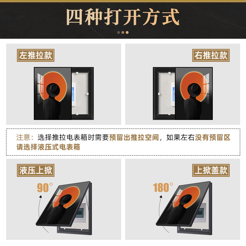 电表箱装饰画竖版时尚人物遮挡配电箱总开关盒挂画可推拉客厅墙画