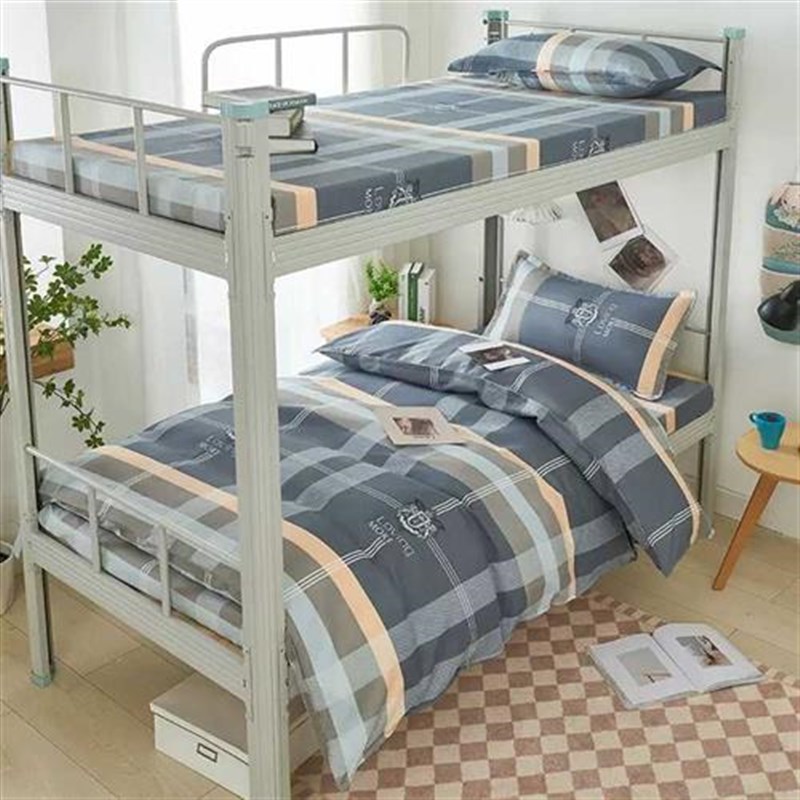 水洗棉学生宿舍床上三件套高中生被套床单人寝室上下铺被子六件套