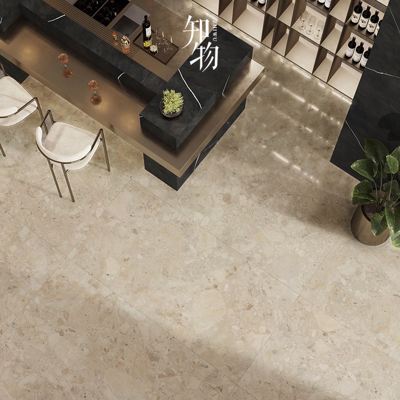 玫瑰红水磨石瓷砖大颗粒客厅餐厅地砖厨房卫生间墙砖商业空间民宿