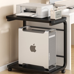 台式电脑主机托架两层带轮机箱底座架悬空支架放置架可移动小推车