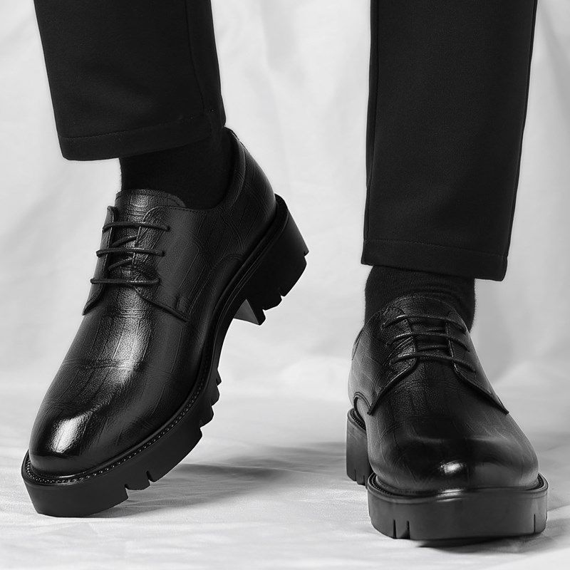 隐形内增高鞋男款8/10cm商务正装皮鞋男士新郎英伦风结婚鞋子男鞋