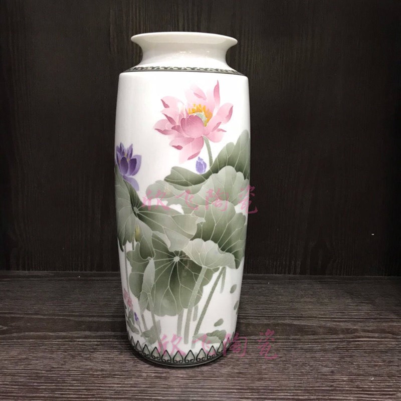 醴陵釉下五彩瓷手绘花瓶红官H窑生产高度约35cm
