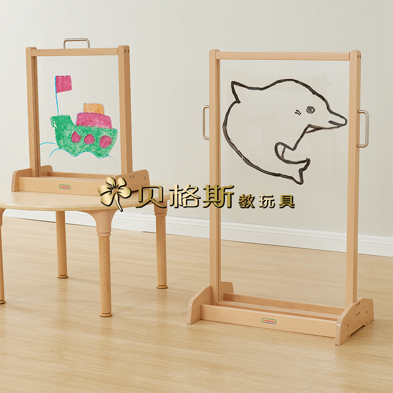 幼儿园儿童涂鸦架巨型涂鸦活动墙美劳区站立式画架颜料美工柜