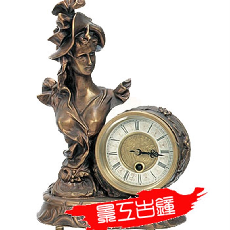 仿古钟表 古典座钟 机械钟 工艺钟表 欧式发条钟表 铜铸少女钟