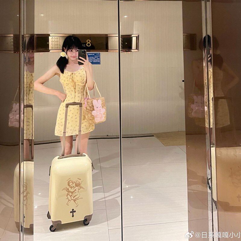 10年质量甜妹20寸轻盈可爱万向轮24寸龙心少女登机天使行李箱