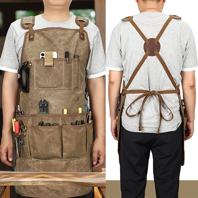 防水厚帆布围裙耐磨工作服男女园艺师木匠手作人电焊工定制印logo