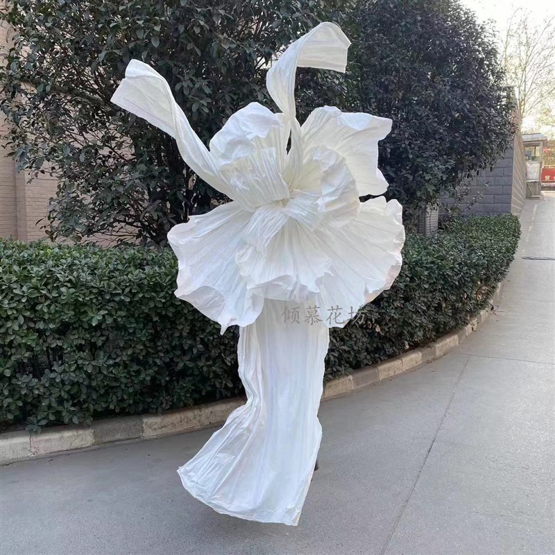 巨型纸花纸艺美塑花大型婚礼背景花装饰手工褶皱纸花橱窗美陈花艺