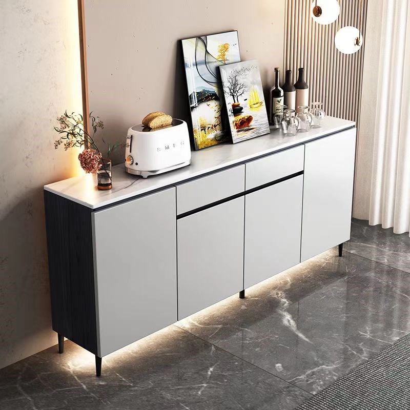 厨房餐边柜储物柜现代简约超薄岩板沙发靠背一体靠墙意式极简茶柜