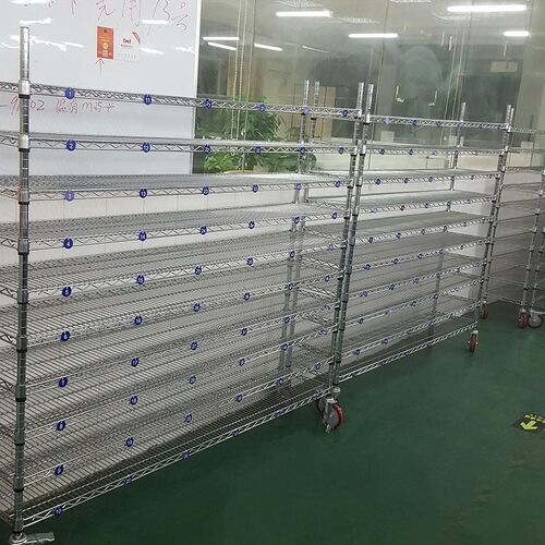置物架不锈钢色仓库货架储物架厨房收纳架阳台架子落地式多层架子
