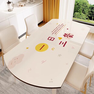 桌布防水防油免洗防烫pvtc弧形台桌垫软玻璃高级感餐桌垫茶几台布