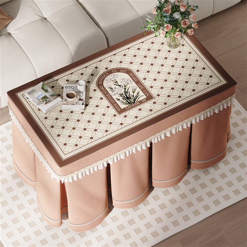 2024新款烤火罩烤火桌罩套隐形拉链式滑道式露桌面电炉罩取暖桌罩