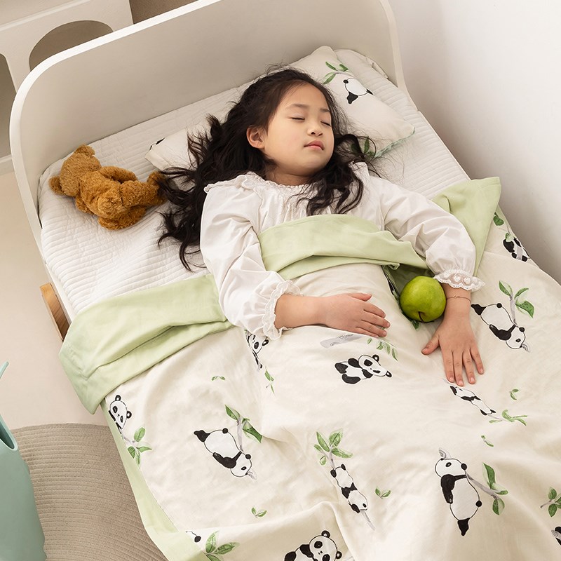 儿童双层纱空调被幼儿园午睡薄被夏凉被婴儿包被透气吸汗柔软