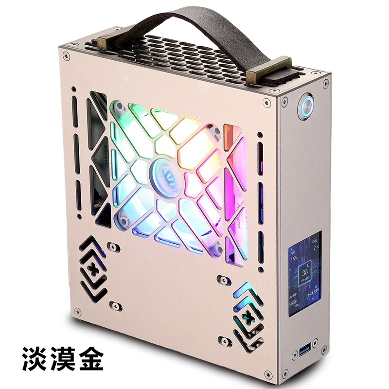 凌驰M1铝合金mini迷你电脑机箱台式机小主电源套装diy办公外壳itx