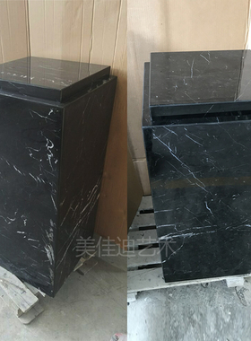 双层天然黑白根大理石底座 艺术品饰品雕塑摆件摆放基座摆台展台