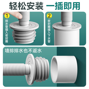 下水管道防臭密封圈硅胶塞洗衣机厨房洗手盆堵口排水管防返臭神器