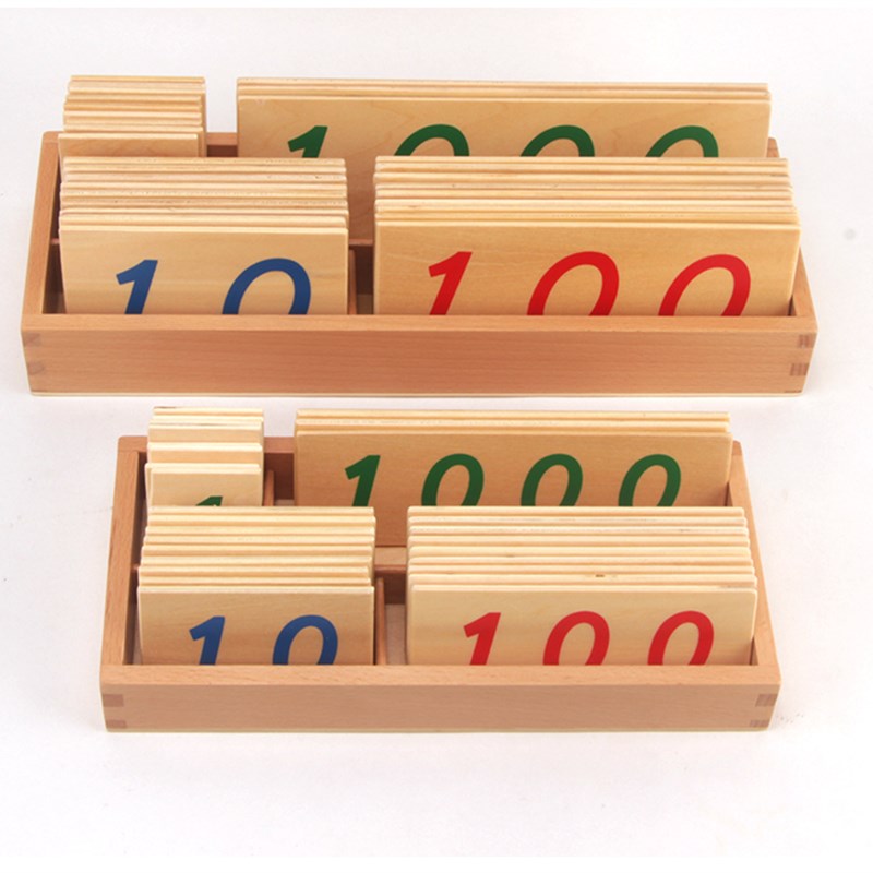 幼儿园蒙氏教具1-3000木制数字卡片蒙台梭利教具蒙特梭利数学教具
