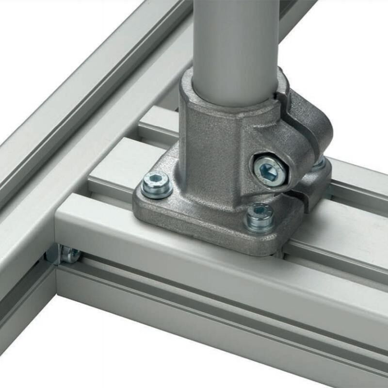 铝合金管夹圆管固定底座镀锌钢管连接件紧固夹具支架杆卡扣2025MM