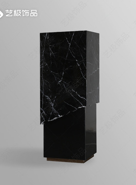 可定制黑白色大理石底座基座大型落地装饰艺术品雕塑摆件展示台