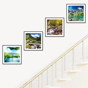 复式别墅楼梯间挂画现代简约风景装饰画餐厅卧室床头客厅公寓民宿