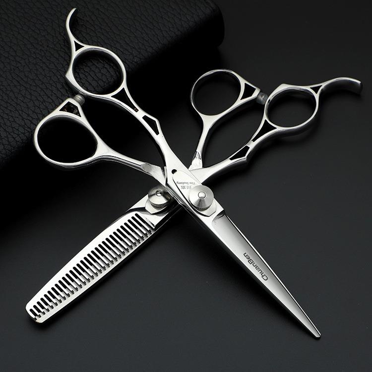 左手理发剪刀左撇子美发剪超快6寸剪刀平剪牙剪发型师专用剪修边