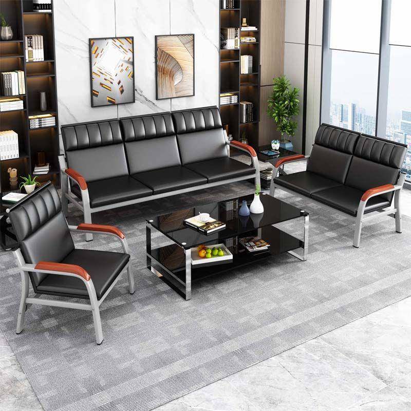 办公室沙发茶几组合简约小型接待室休闲休息区三人位商务沙发工厂