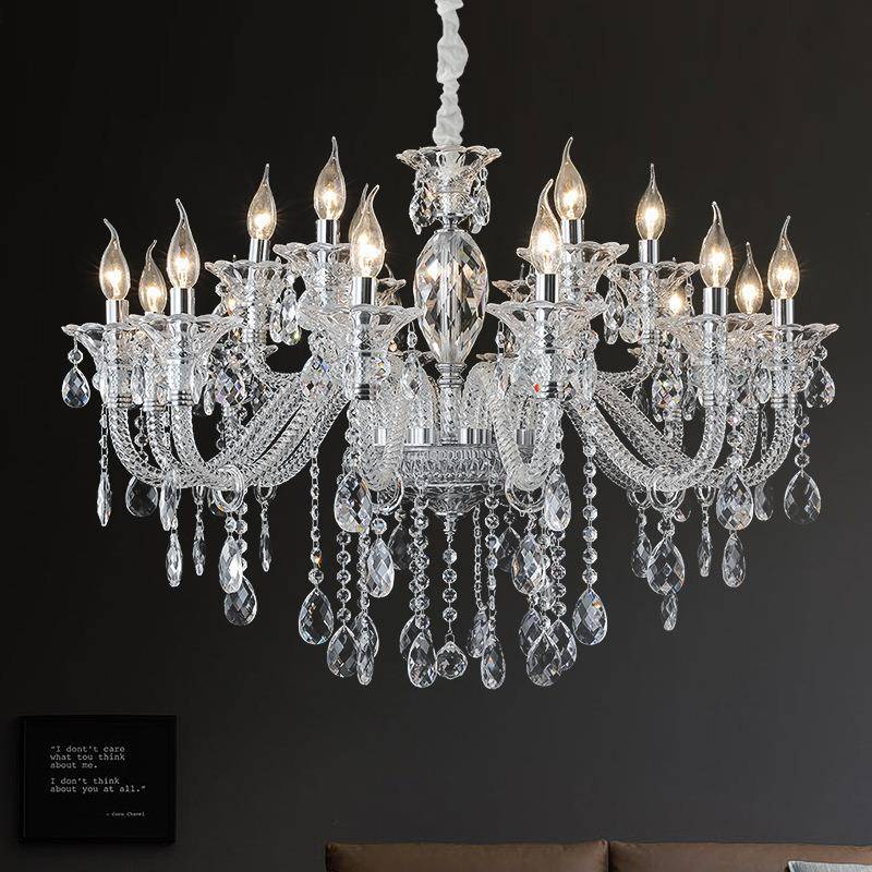 2024新款轻奢欧式客厅水晶吊灯高端大气餐厅卧室灯法式别墅大厅灯