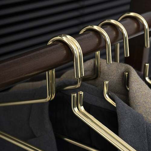 加厚衣架金色金属加粗铁艺晾衣架ins简约西装外套挂厚衣服架家用