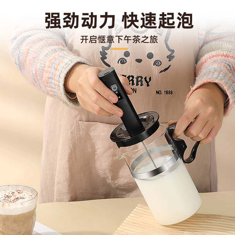 新款电动打蛋器小型打发器家用烘焙咖啡搅拌器打蛋器套装奶泡杯
