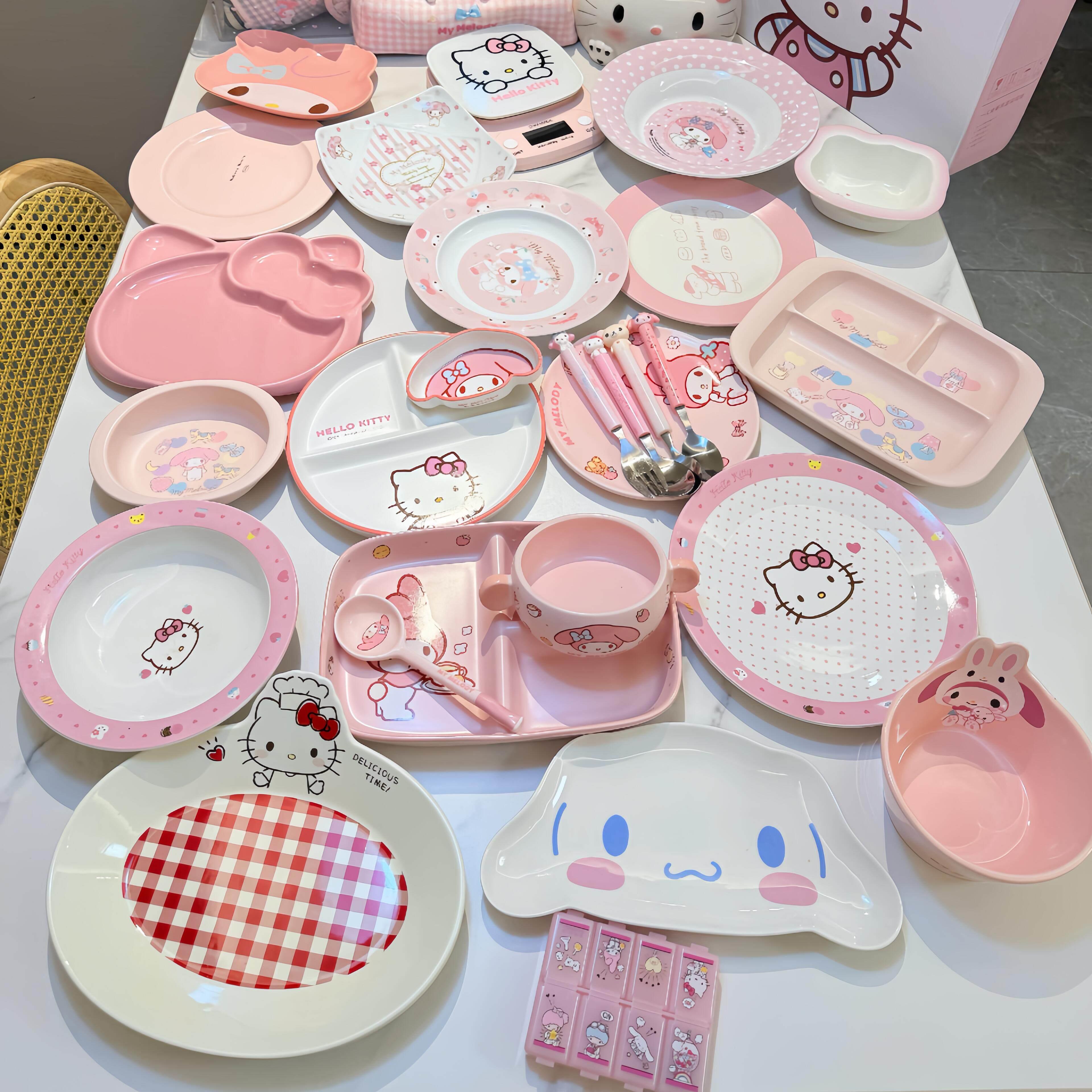 可爱小猫咪餐具创意卡通女生宿舍ins风餐碟高颜值碗个人专用上班.