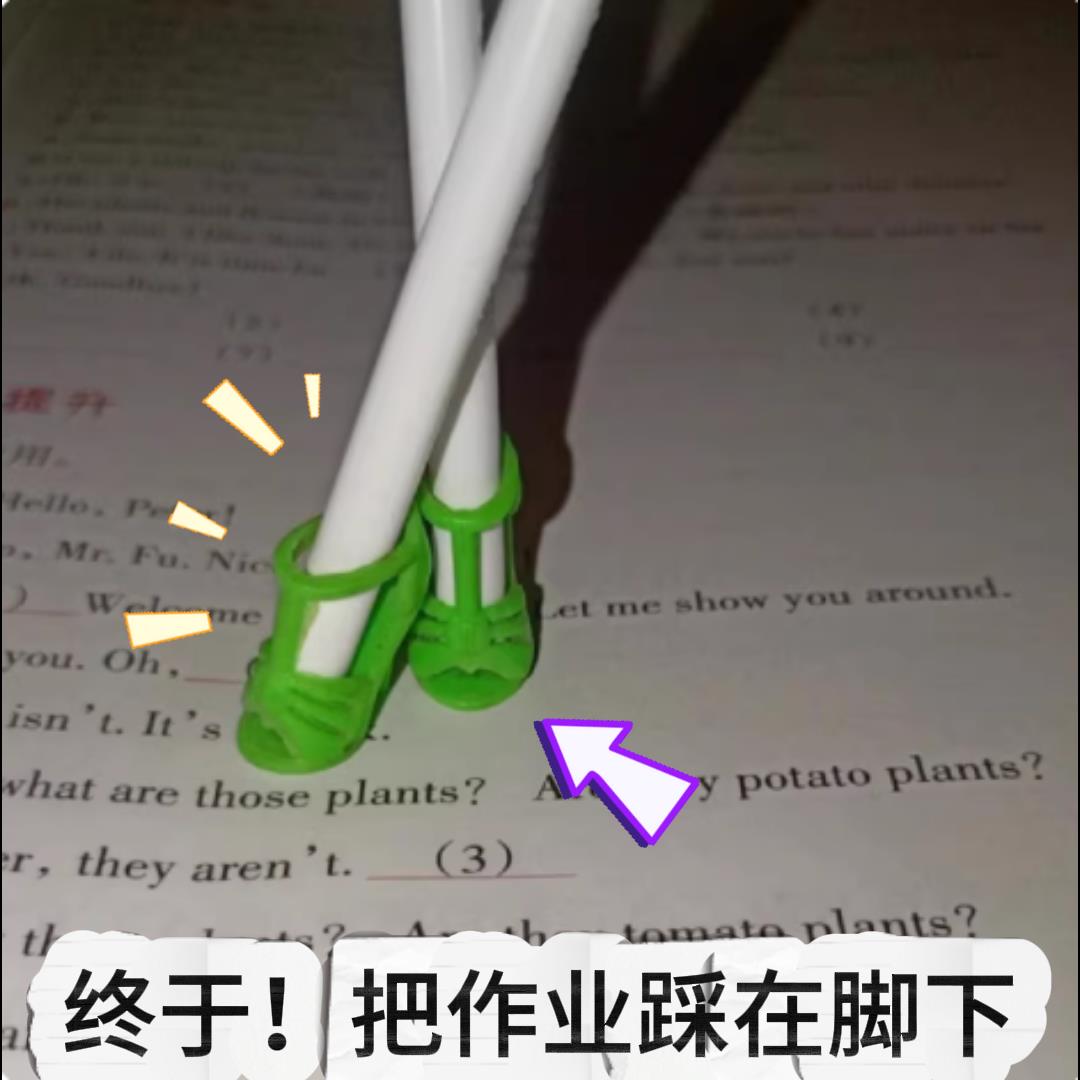 终于把作业踩在脚下抽象儿童玩具搞笑鞋子凉鞋平底鞋拖鞋靴子玩具