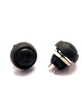 小型按钮开关 防水开关 自复位 PBS-33B 12MM黑色 无锁开关