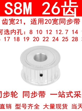 同步轮S8M26齿AF齿宽21内孔810121415171920224同步带轮HTPA25S8M