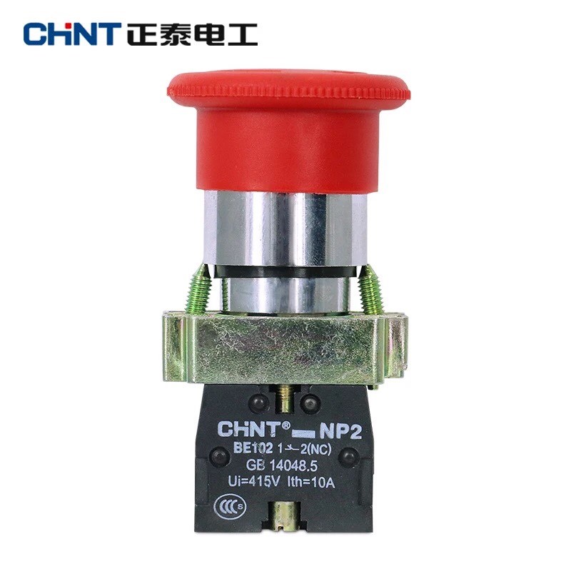 正泰急停按钮开关NP2-BS542 NP2-BE102 1常闭22mm蘑菇头急停开关