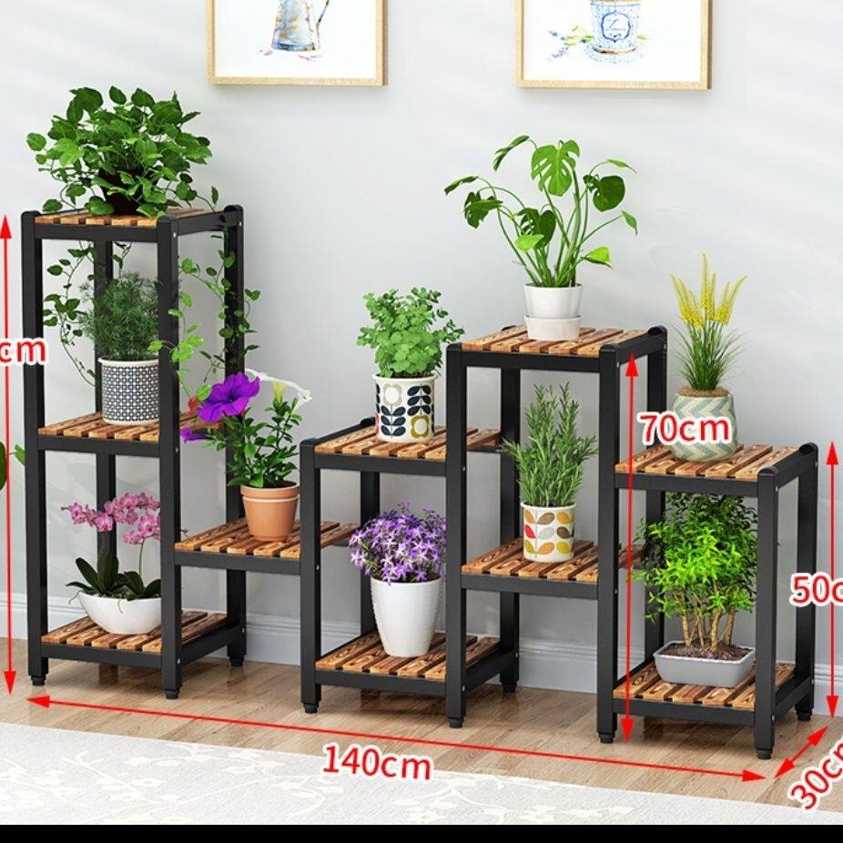实木飘窗台多肉花架子多层室内客厅桌面小花架阳台花盆架置物装饰