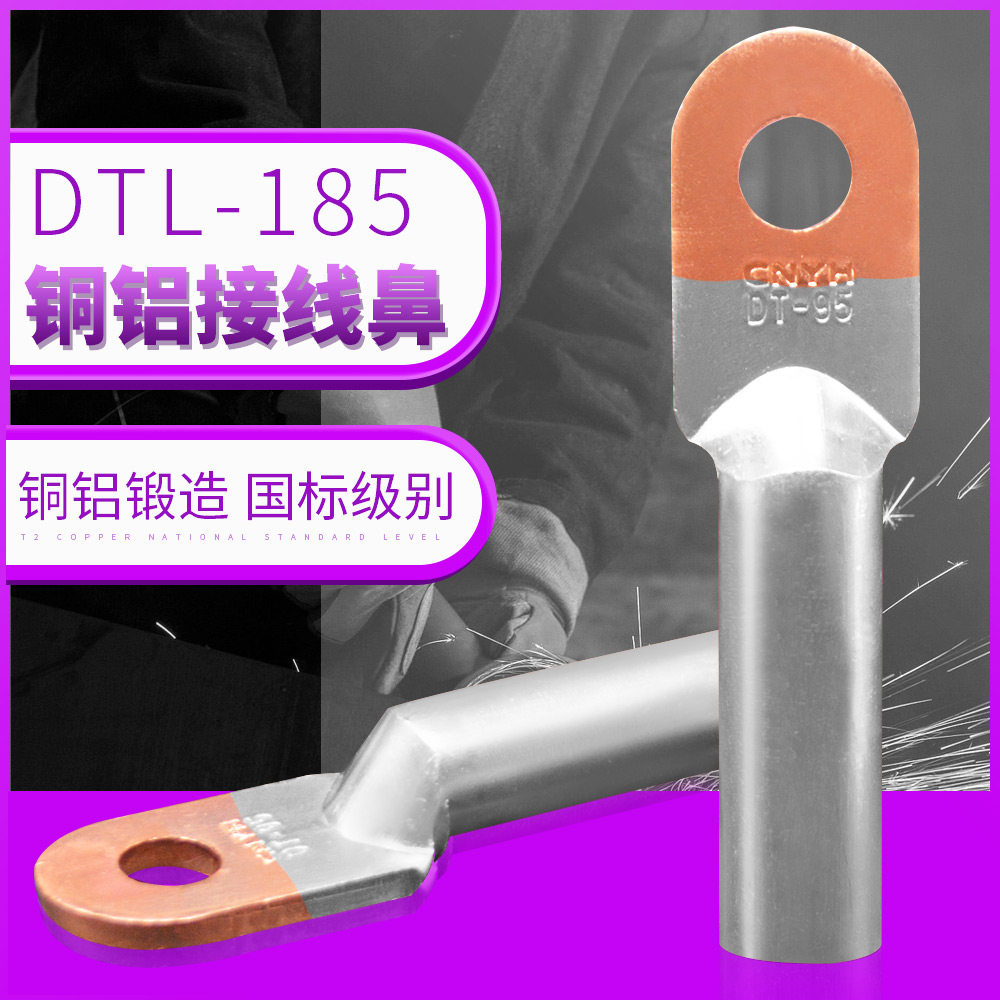 铜铝接线端子DTL-185平方 铜铝鼻子线鼻子铜铝端子5只