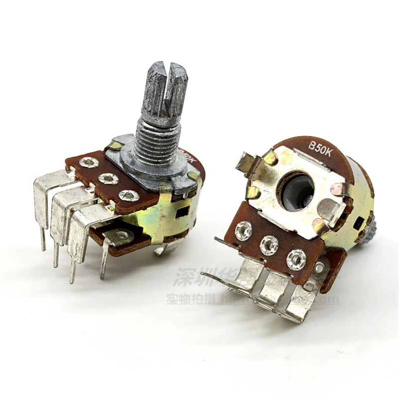 惠威D1010系列专用16型高精密双联音量电位器B10K B50K 15MM花轴