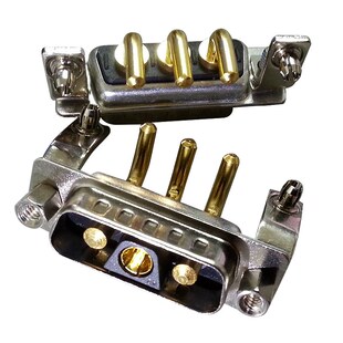 DSUB混装大电流连接器 3V3焊线 直插 弯插 压线 母头 公头3芯插头