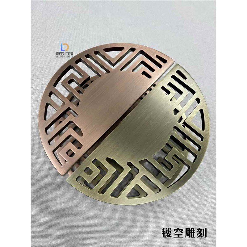 新中式半圆形大门把手复古玻璃门拉手黑色仿古铜祥云酒店木门扶手