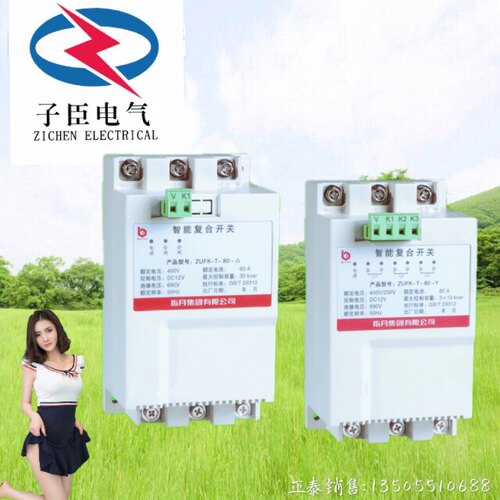 正品指月集团ZUFK智能复合开关ZUFK-T-80-Y(3(8-10)kvar 分补型