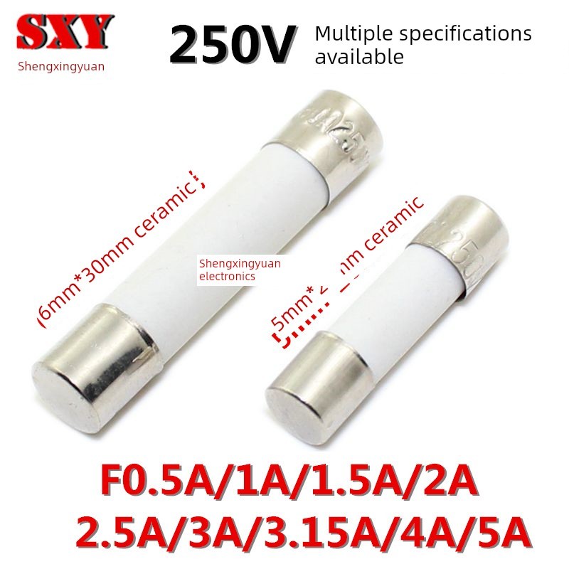 5X20 6X30MM 陶瓷保险丝/管 250VF1A/2A/3A/3.15A/4A/5A (10个)