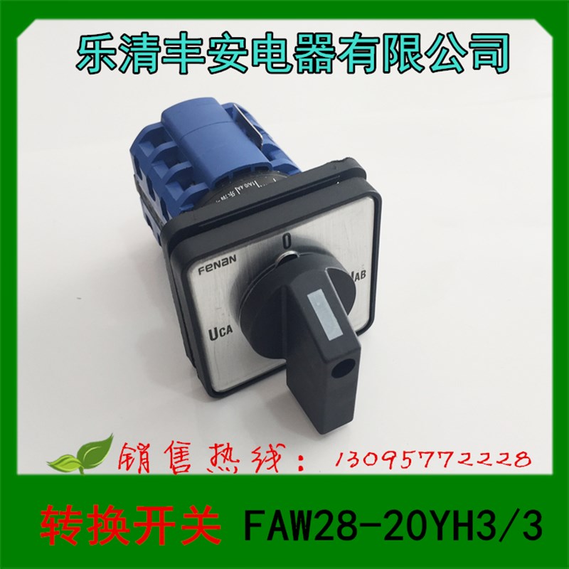 乐清丰安电器 转换开关 FAW28-20YH3/3 电压转换开关20a