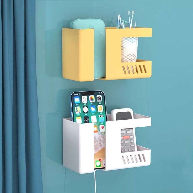双格壁挂收纳盒床头手机充电支架家用遥控器电视空调遥控置物挂架,3C数码配件,USB多功能数码宝,淘宝优惠券,粉丝福利购,淘宝优惠卷