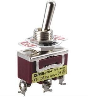 旭瑞高品质钮子开关XT-13B 三脚三档 ON-OFF-ON 单刀双掷 银接触