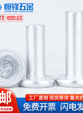 铝材质平圆头实心铆钉GB109平头手打敲击式卯钉M2M2.5M3M4M5M6M8