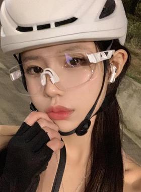 超轻无框夜骑骑行眼镜女款潮户外运动专业自行车护目镜防风墨镜男