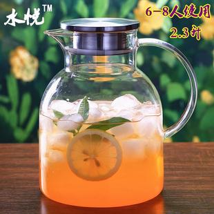 水具杯 千玺壶大容量耐热加厚防爆冷水壶玻璃耐高温家用凉水壶套装