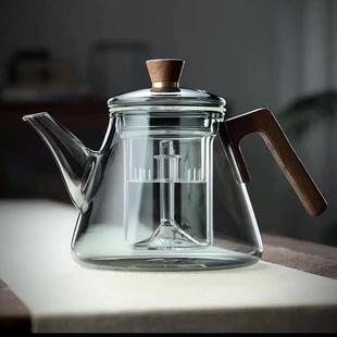 煮茶壶玻璃家用大容量烧水壶泡茶壶电陶炉花茶壶煮茶器煮茶炉 中式